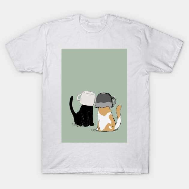 Duel Cats T-Shirt by giantplayful